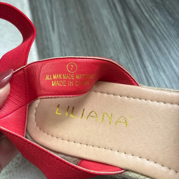 NWT Lulu’s Red Platform Espadrille Sandal Sz 7 - Picture 6 of 7